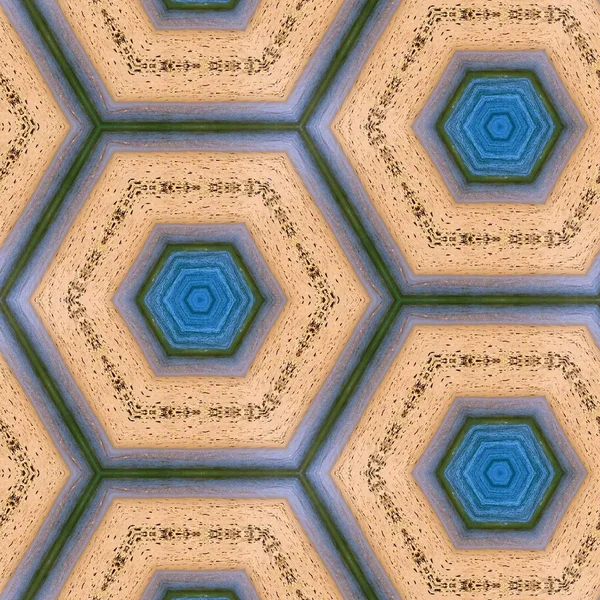 Abstraktní Barevné Šestiúhelník Čtverec Geometrické Bezešvé Vzor Symetrické Kaleidoskop Módy — Stock fotografie