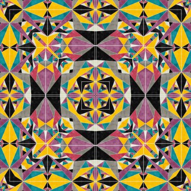 soyut renkli altıgen kare geometrik dikişsiz desen simetrik kaleydoskop moda, tasarım 