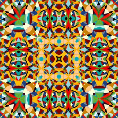 soyut renkli altıgen kare geometrik dikişsiz desen simetrik kaleydoskop moda, tasarım 
