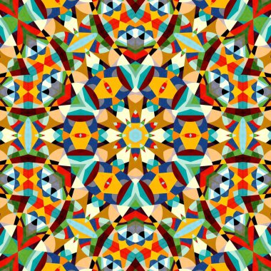 soyut renkli altıgen kare geometrik dikişsiz desen simetrik kaleydoskop moda, tasarım 