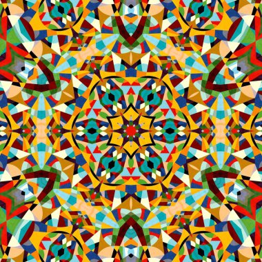 soyut renkli altıgen kare geometrik dikişsiz desen simetrik kaleydoskop moda, tasarım 