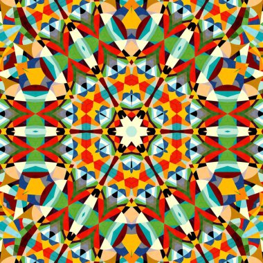 soyut renkli altıgen kare geometrik dikişsiz desen simetrik kaleydoskop moda, tasarım 