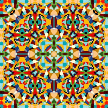 soyut renkli altıgen kare geometrik dikişsiz desen simetrik kaleydoskop moda, tasarım 