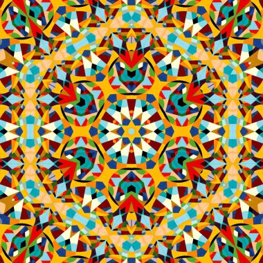 soyut renkli altıgen kare geometrik dikişsiz desen simetrik kaleydoskop moda, tasarım 