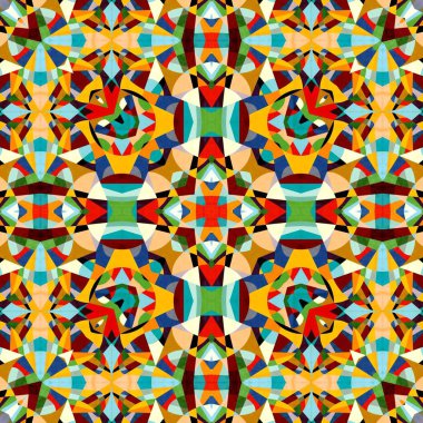 soyut renkli altıgen kare geometrik dikişsiz desen simetrik kaleydoskop moda, tasarım 