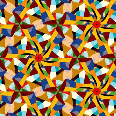 soyut renkli altıgen kare geometrik dikişsiz desen simetrik kaleydoskop moda, tasarım 