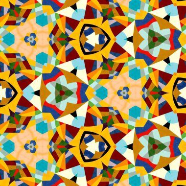 soyut renkli altıgen kare geometrik dikişsiz desen simetrik kaleydoskop moda, tasarım 