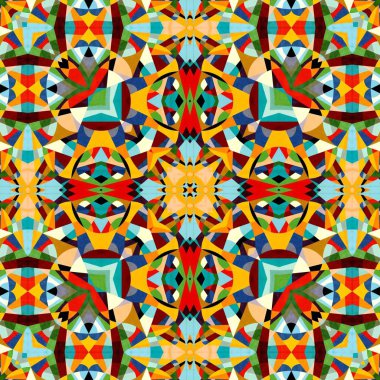 soyut renkli altıgen kare geometrik dikişsiz desen simetrik kaleydoskop moda, tasarım 