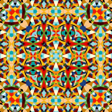 Soyut renkli altıgen kare geometrik seamless modeli simetrik kaleydoskop moda 