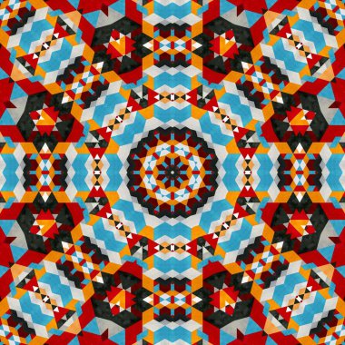 soyut renkli altıgen kare geometrik dikişsiz desen simetrik kaleydoskop moda, tasarım 