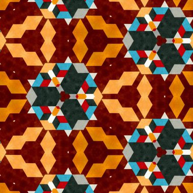 soyut renkli altıgen kare geometrik dikişsiz desen simetrik kaleydoskop moda, tasarım 