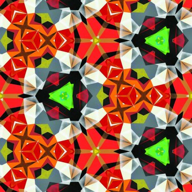 soyut renkli altıgen kare geometrik dikişsiz desen simetrik kaleydoskop moda, tasarım 