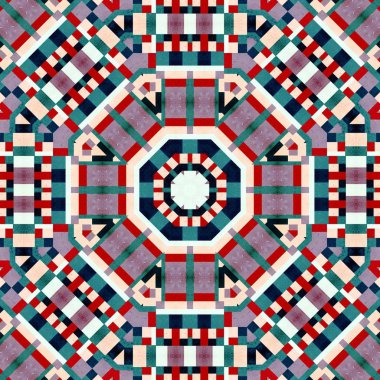 soyut renkli altıgen kare geometrik dikişsiz desen simetrik kaleydoskop moda, tasarım 