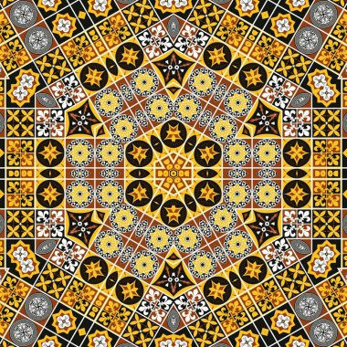 soyut renkli altıgen kare geometrik dikişsiz desen simetrik kaleydoskop moda, tasarım 