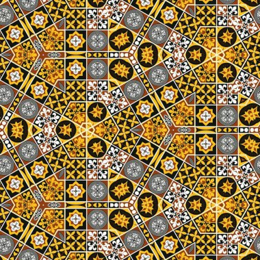 soyut renkli altıgen kare geometrik dikişsiz desen simetrik kaleydoskop moda, tasarım 