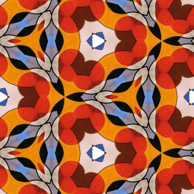 soyut renkli altıgen kare geometrik dikişsiz desen simetrik kaleydoskop moda, tasarım 