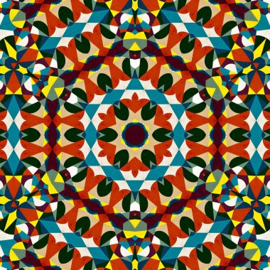 soyut renkli altıgen kare geometrik dikişsiz desen simetrik kaleydoskop moda, tasarım 