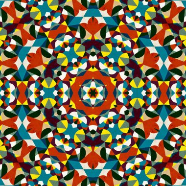 soyut renkli altıgen kare geometrik dikişsiz desen simetrik kaleydoskop moda, tasarım 