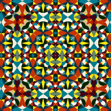soyut renkli altıgen kare geometrik dikişsiz desen simetrik kaleydoskop moda, tasarım 