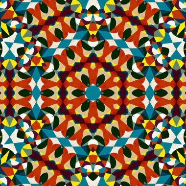 soyut renkli altıgen kare geometrik dikişsiz desen simetrik kaleydoskop moda, tasarım 