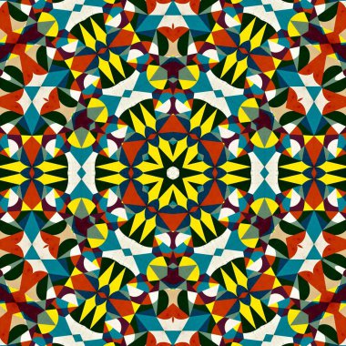soyut renkli altıgen kare geometrik dikişsiz desen simetrik kaleydoskop moda, tasarım 