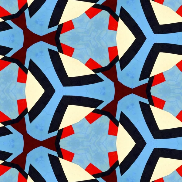 Abstraktní Barevné Šestiúhelník Čtverec Geometrické Bezešvé Vzor Symetrické Kaleidoskop Módy — Stock fotografie