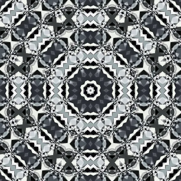 Abstract Kleurrijke Zeshoek Vierkante Geometrische Naadloze Patroon Symmetrische Caleidoscoop Mode — Stockfoto