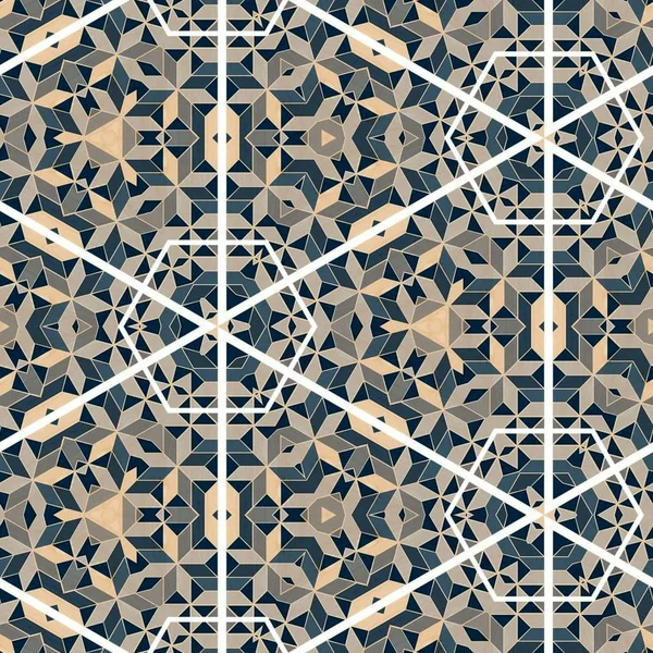 Abstract Colorful Hexagon Square Geometric Seamless Pattern Symmetric Kaleidoscope Fashion — Stock Photo, Image
