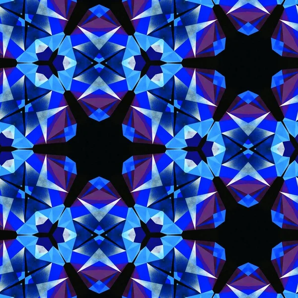 Abstraktní Barevné Šestiúhelník Čtverec Geometrické Bezešvé Vzor Symetrické Kaleidoskop Módy — Stock fotografie