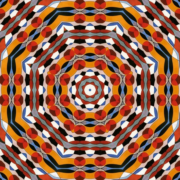 Αφηρημένη Πολύχρωμη Εξάγωνο Τετράγωνο Γεωμετρικό Αδιάλειπτη Μοτίβο Συμμετρική Μόδα Καλειδοσκόπιο — Φωτογραφία Αρχείου