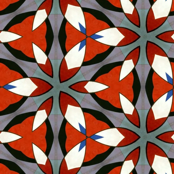 Abstraktní Barevné Šestiúhelník Čtverec Geometrické Bezešvé Vzor Symetrické Kaleidoskop Módy — Stock fotografie