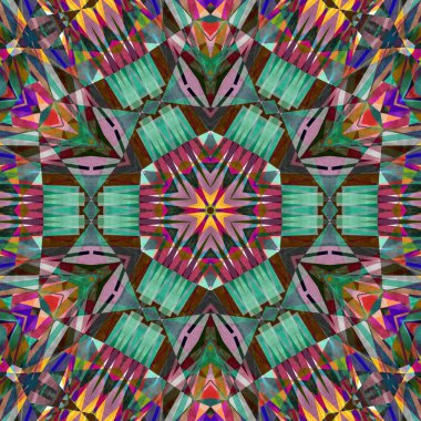 soyut renkli altıgen kare geometrik dikişsiz desen simetrik kaleydoskop moda, tasarım 