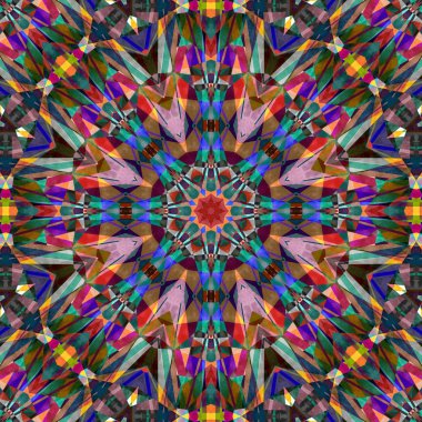 soyut renkli altıgen kare geometrik dikişsiz desen simetrik kaleydoskop moda, tasarım 