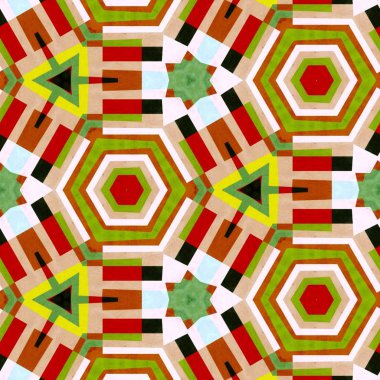 soyut renkli altıgen kare geometrik dikişsiz desen simetrik kaleydoskop moda, tasarım 