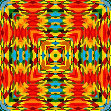 soyut renkli altıgen kare geometrik dikişsiz desen simetrik kaleydoskop moda, tasarım 