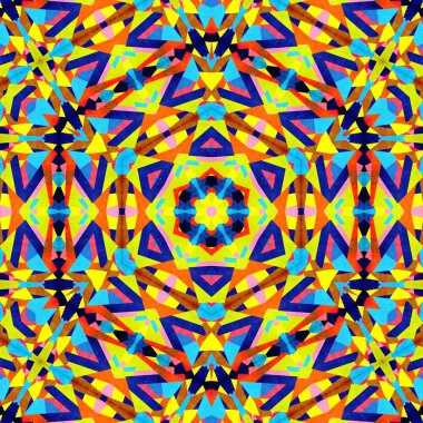 soyut renkli altıgen kare geometrik dikişsiz desen simetrik kaleydoskop moda, tasarım 