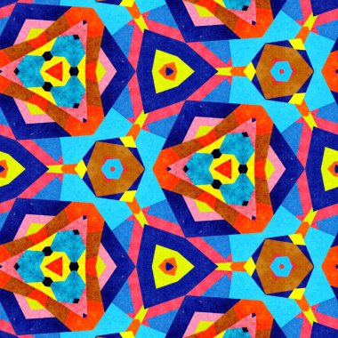 soyut renkli altıgen kare geometrik dikişsiz desen simetrik kaleydoskop moda, tasarım 