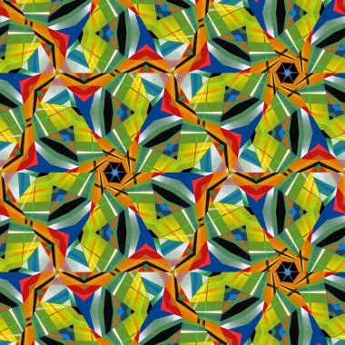 soyut renkli altıgen kare geometrik dikişsiz desen simetrik kaleydoskop moda, tasarım 