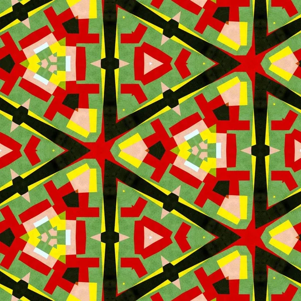 Abstraktní Barevné Šestiúhelník Čtverec Geometrické Bezešvé Vzor Symetrické Kaleidoskop Módy — Stock fotografie