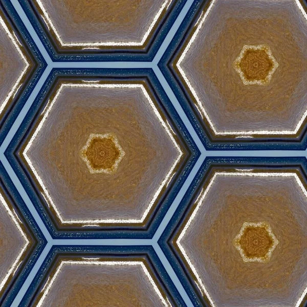 Abstraktní Barevné Šestiúhelník Čtverec Geometrické Bezešvé Vzor Symetrické Kaleidoskop Módy — Stock fotografie