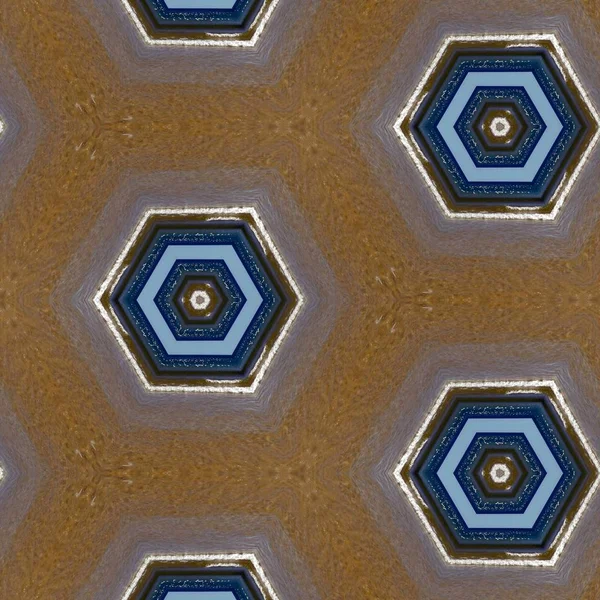 Soyut Renkli Altıgen Kare Geometrik Dikişsiz Desen Simetrik Kaleydoskop Moda — Stok fotoğraf