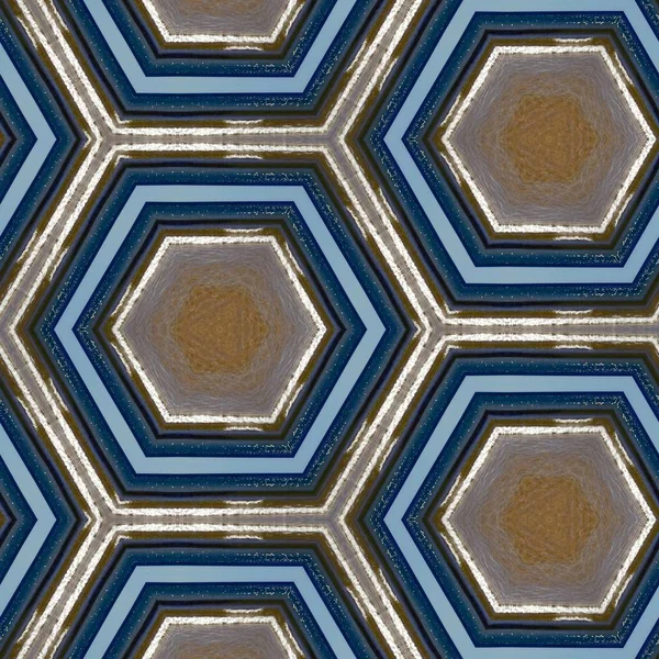 Abstrakte Bunte Sechseck Quadrat Geometrische Nahtlose Muster Symmetrisches Kaleidoskop Mode — Stockfoto