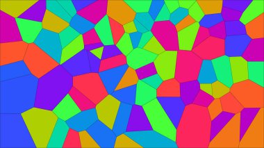 Vitray renkli voronoi, vektör eps soyut. Düzensiz hücre arka plan deseni. 2D geometrik şekiller kılavuz - Vetorial 8k Hd