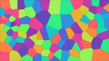 Vitray renkli voronoi, vektör eps soyut. Düzensiz hücre arka plan deseni. 2D geometrik şekiller kılavuz - Vetorial 8k Hd