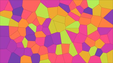 Vitray renkli voronoi, vektör eps soyut. Düzensiz hücre arka plan deseni. 2D geometrik şekiller kılavuz - Vetorial 8k Hd