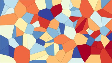 Vitray renkli voronoi, vektör eps soyut. Düzensiz hücre arka plan deseni. 2D geometrik şekiller kılavuz - Vetorial 8k Hd