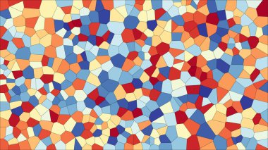 Vitray renkli voronoi, vektör eps soyut. Düzensiz hücre arka plan deseni. 2D geometrik şekiller kılavuz - Vetorial 8k Hd