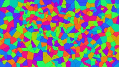 Vitray renkli voronoi, vektör eps soyut. Düzensiz hücre arka plan deseni. 2D geometrik şekiller kılavuz - Vetorial 8k Hd