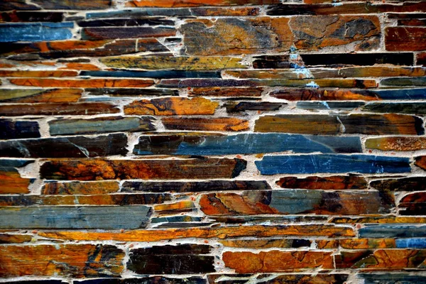 Close Detail View Old Traditional Stone Wall Built Schist Piodao — Stock Photo, Image