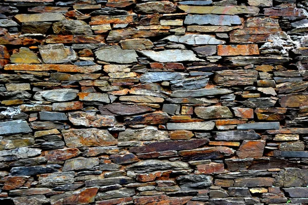 Detailansicht Einer Alten Traditionellen Steinmauer Aus Schiefer Piodao Aus Schiefergestein — Stockfoto